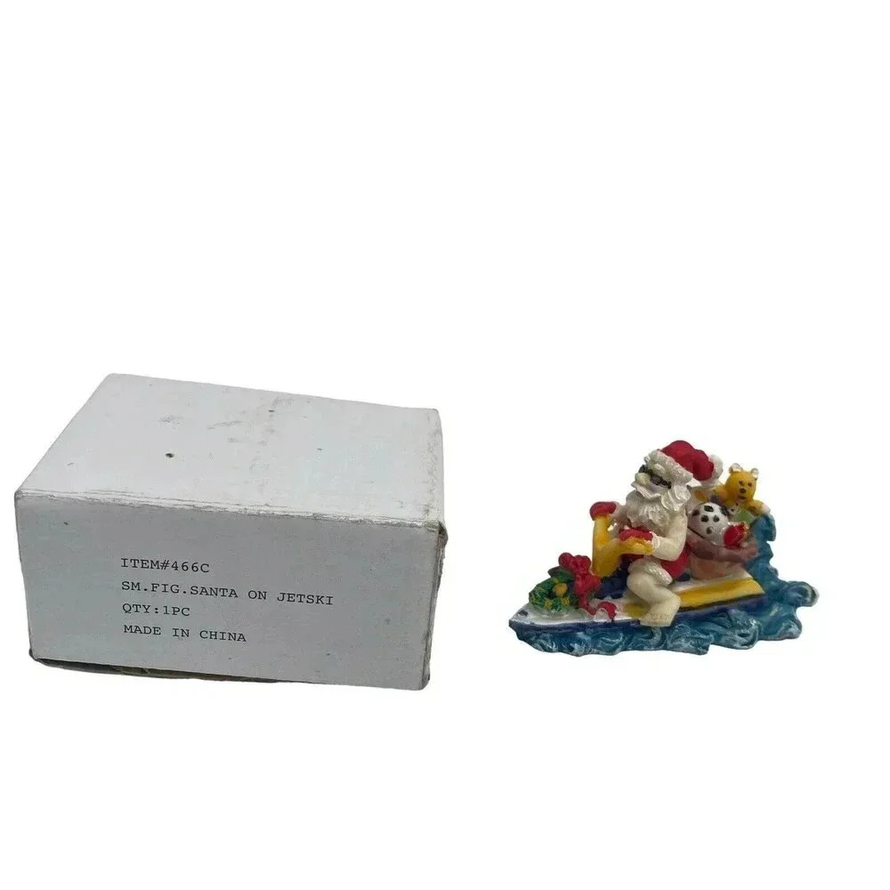 SEASIDE SANTA sunglasses Christmas ornament Erco in box Water Scooter jet-ski 4”